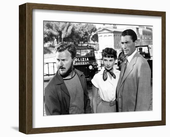 Roman Holiday, Eddie Albert, Audrey Hepburn, Gregory Peck, 1953-null-Framed Photo