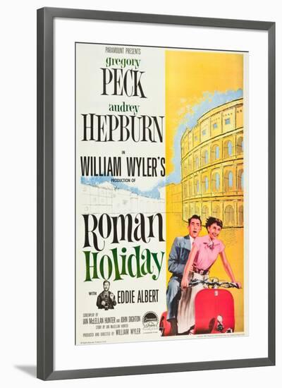 Roman Holiday, Eddie Albert, Gregory Peck, Audrey Hepburn, 1953-null-Framed Art Print