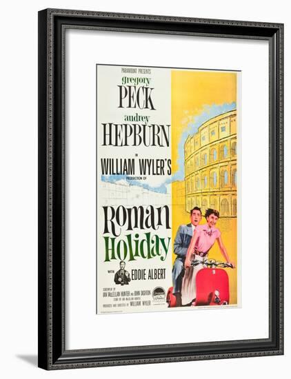 Roman Holiday, Eddie Albert, Gregory Peck, Audrey Hepburn, 1953-null-Framed Premium Giclee Print