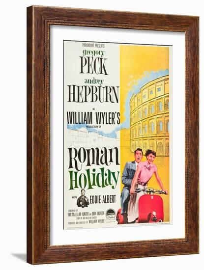 Roman Holiday, Eddie Albert, Gregory Peck, Audrey Hepburn, 1953-null-Framed Premium Giclee Print