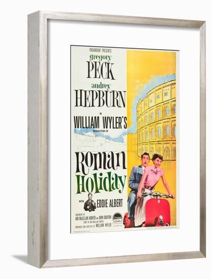 Roman Holiday, Eddie Albert, Gregory Peck, Audrey Hepburn, 1953-null-Framed Art Print