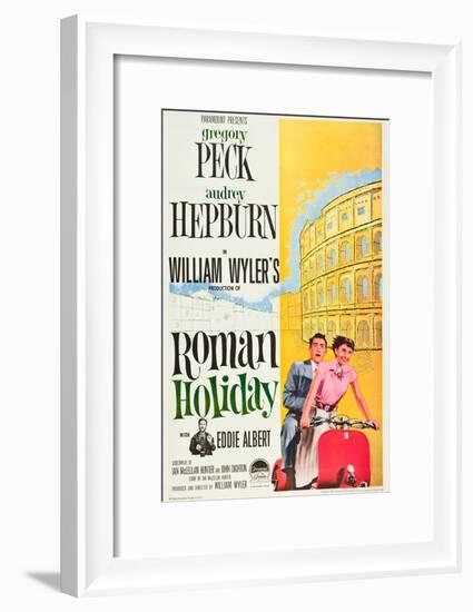 Roman Holiday, Eddie Albert, Gregory Peck, Audrey Hepburn, 1953-null-Framed Art Print