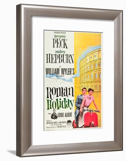 Roman Holiday, Eddie Albert, Gregory Peck, Audrey Hepburn, 1953-null-Framed Art Print