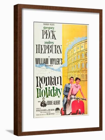 Roman Holiday, Eddie Albert, Gregory Peck, Audrey Hepburn, 1953-null-Framed Art Print