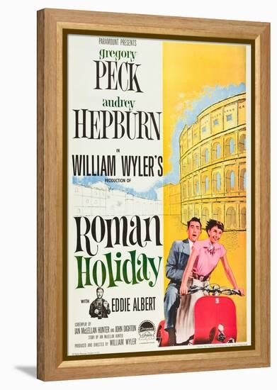 Roman Holiday, Eddie Albert, Gregory Peck, Audrey Hepburn, 1953-null-Framed Stretched Canvas