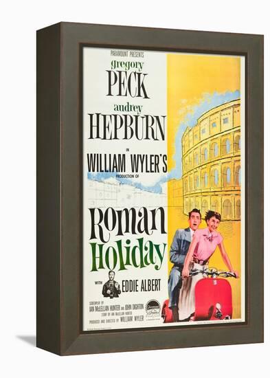 Roman Holiday, Eddie Albert, Gregory Peck, Audrey Hepburn, 1953-null-Framed Stretched Canvas