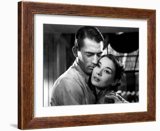 Roman Holiday, Gregory Peck, Audrey Hepburn, 1953-null-Framed Photo