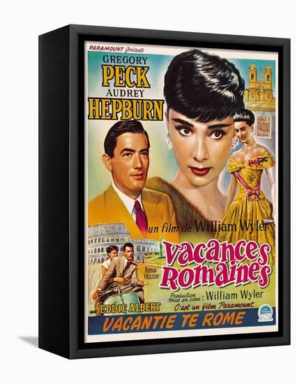 Roman Holiday, Gregory Peck, Audrey Hepburn, 1953-null-Framed Stretched Canvas