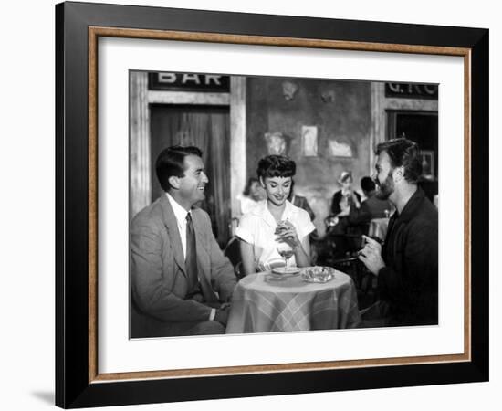 Roman Holiday, Gregory Peck, Audrey Hepburn, Eddie Albert, 1953-null-Framed Photo