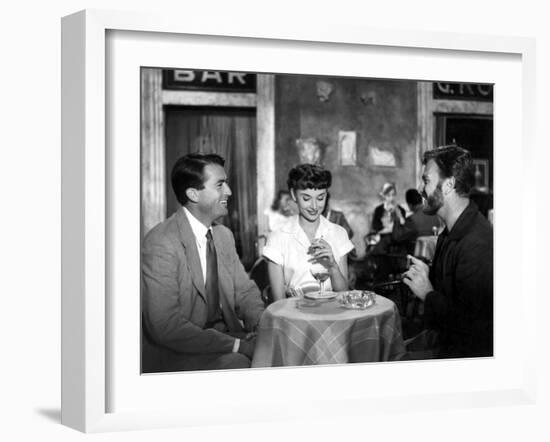 Roman Holiday, Gregory Peck, Audrey Hepburn, Eddie Albert, 1953-null-Framed Photo