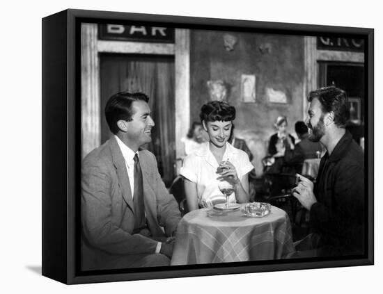 Roman Holiday, Gregory Peck, Audrey Hepburn, Eddie Albert, 1953-null-Framed Stretched Canvas