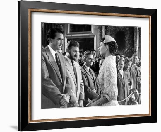 Roman Holiday, Gregory Peck, Eddie Albert, Audrey Hepburn, 1953-null-Framed Photo