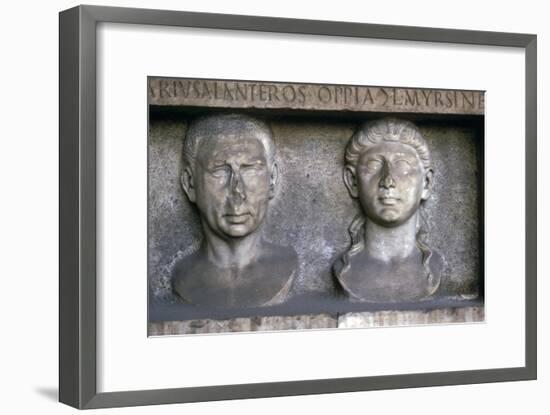 Roman Husband and wife (funerary slab) Imperial period. At Museo Nazionale Romano, Rome-Unknown-Framed Giclee Print