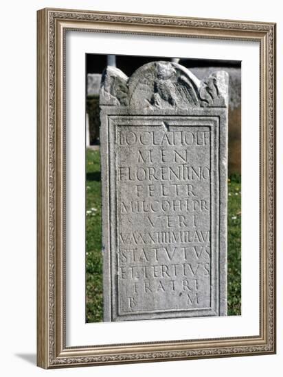 Roman Inscription on Tombstone, c2nd-5th century-Unknown-Framed Giclee Print