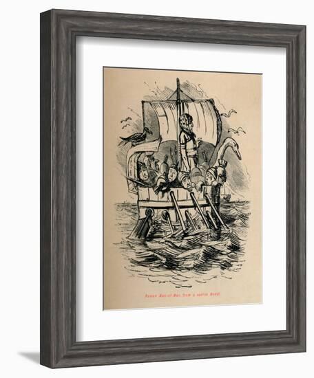 'Roman Man-of-War, from a scarce Medal', 1852-John Leech-Framed Giclee Print