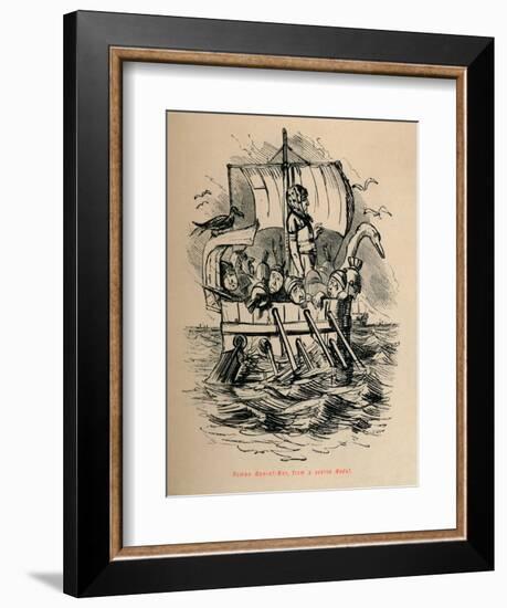 'Roman Man-of-War, from a scarce Medal', 1852-John Leech-Framed Giclee Print