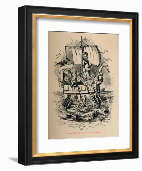 'Roman Man-of-War, from a scarce Medal', 1852-John Leech-Framed Giclee Print