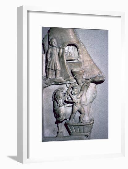 Roman marble relief of a baker's oven and corn mill-Unknown-Framed Giclee Print