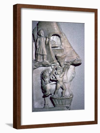 Roman marble relief of a baker's oven and corn mill-Unknown-Framed Giclee Print