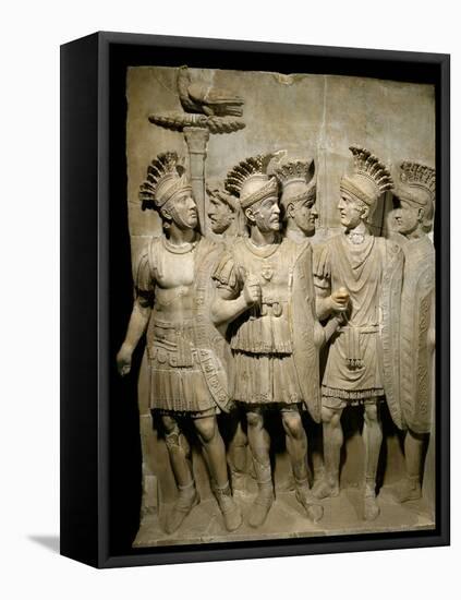 Roman Marble Relief of the Praetorian Guard-null-Framed Premier Image Canvas