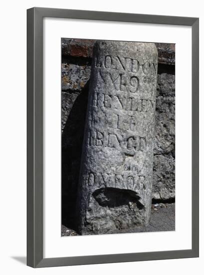 Roman Milestone, Dorchester, England, United Kingdom-null-Framed Giclee Print