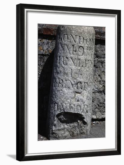 Roman Milestone, Dorchester, England, United Kingdom-null-Framed Giclee Print