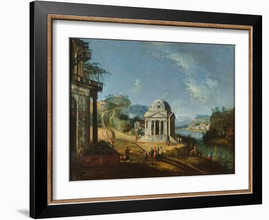 Roman Monuments (Oil on Canvas)-Michele Marieschi-Framed Giclee Print