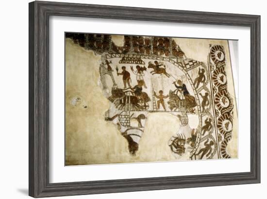 Roman mosaic, Chariot race, c2nd-3rd century-Unknown-Framed Giclee Print