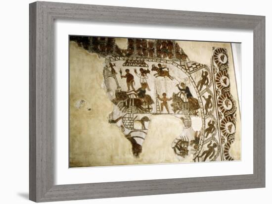 Roman mosaic, Chariot race, c2nd-3rd century-Unknown-Framed Giclee Print