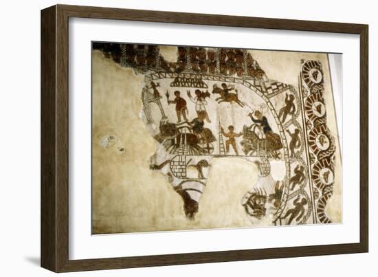 Roman mosaic, Chariot race, c2nd-3rd century-Unknown-Framed Giclee Print