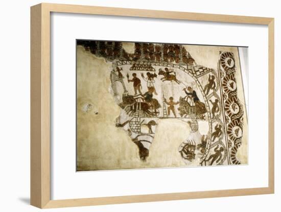 Roman mosaic, Chariot race, c2nd-3rd century-Unknown-Framed Giclee Print