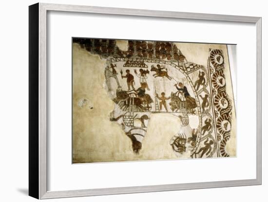 Roman mosaic, Chariot race, c2nd-3rd century-Unknown-Framed Giclee Print