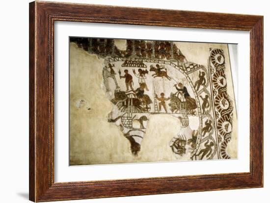 Roman mosaic, Chariot race, c2nd-3rd century-Unknown-Framed Giclee Print