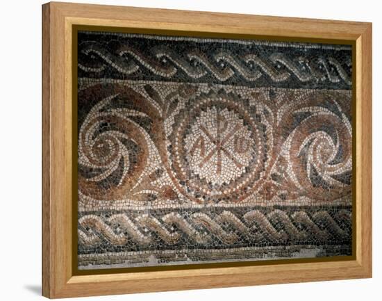 Roman Mosaic Depicting the Chi-Rho Symbol with Alpha and Omega, Spain-null-Framed Premier Image Canvas