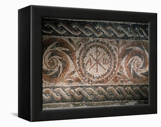 Roman Mosaic Depicting the Chi-Rho Symbol with Alpha and Omega, Spain-null-Framed Premier Image Canvas