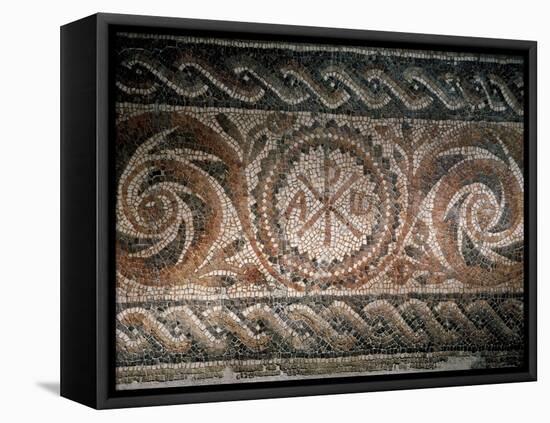 Roman Mosaic Depicting the Chi-Rho Symbol with Alpha and Omega, Spain-null-Framed Premier Image Canvas