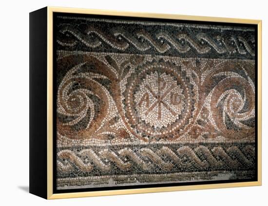 Roman Mosaic Depicting the Chi-Rho Symbol with Alpha and Omega, Spain-null-Framed Premier Image Canvas