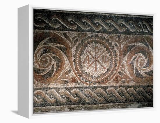 Roman Mosaic Depicting the Chi-Rho Symbol with Alpha and Omega, Spain-null-Framed Premier Image Canvas