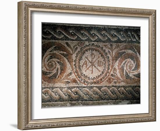 Roman Mosaic Depicting the Chi-Rho Symbol with Alpha and Omega, Spain-null-Framed Giclee Print