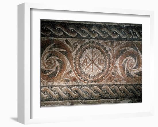 Roman Mosaic Depicting the Chi-Rho Symbol with Alpha and Omega, Spain-null-Framed Giclee Print