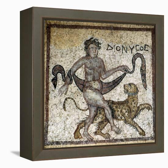 Roman Mosaic, Dionysus with Panther, c4th century-Unknown-Framed Premier Image Canvas