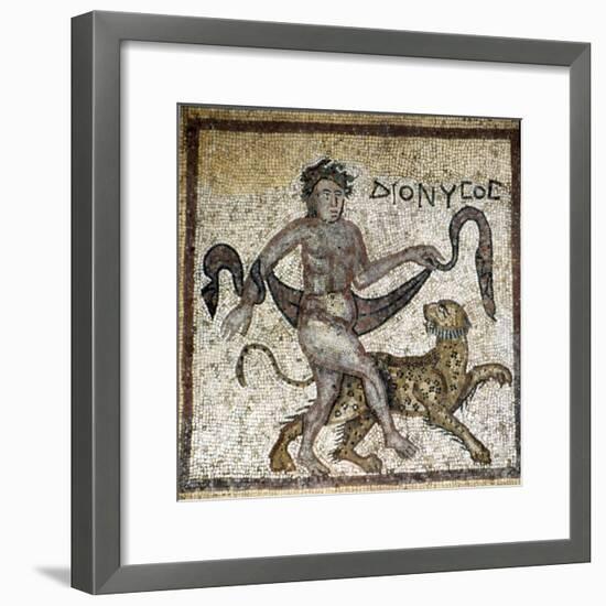 Roman Mosaic, Dionysus with Panther, c4th century-Unknown-Framed Giclee Print