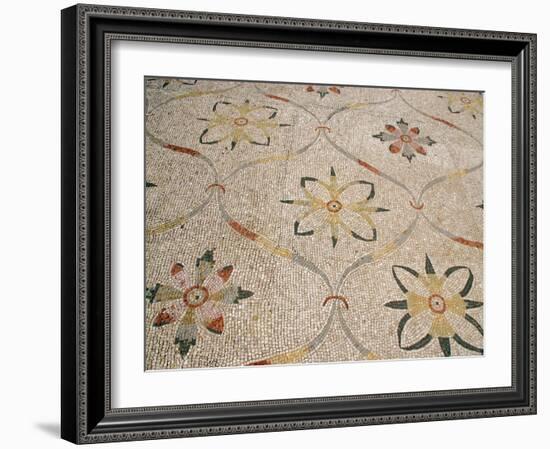 Roman Mosaic, Floral Decoratio, Ostia Antica, Italy-Prisma Archivo-Framed Photographic Print