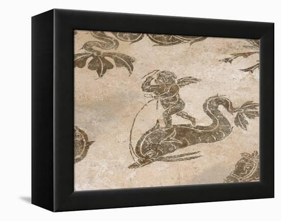 Roman Mosaic, Neptune Riding a Chariot, Baths of Neptune, Ostia Antica, Italy-Prisma Archivo-Framed Premier Image Canvas