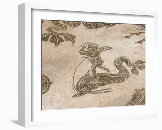 Roman Mosaic, Neptune Riding a Chariot, Baths of Neptune, Ostia Antica, Italy-Prisma Archivo-Framed Photographic Print