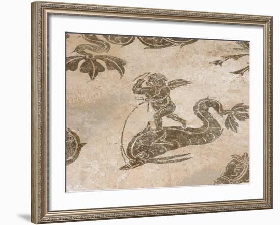 Roman Mosaic, Neptune Riding a Chariot, Baths of Neptune, Ostia Antica, Italy-Prisma Archivo-Framed Photographic Print