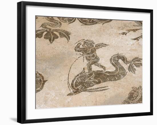 Roman Mosaic, Neptune Riding a Chariot, Baths of Neptune, Ostia Antica, Italy-Prisma Archivo-Framed Photographic Print