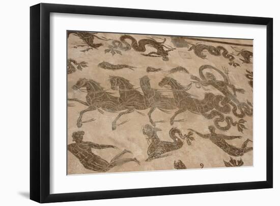 Roman Mosaic. Neptune Riding a Chariot. Ostia Antica. Italy-null-Framed Giclee Print