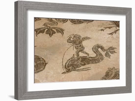 Roman Mosaic. Neptune Riding a Chariot. Ostia Antica. Italy-null-Framed Giclee Print