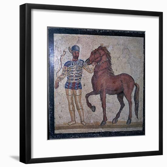 Roman mosaic of a charioteer, 1st century. Artist: Unknown-Unknown-Framed Giclee Print